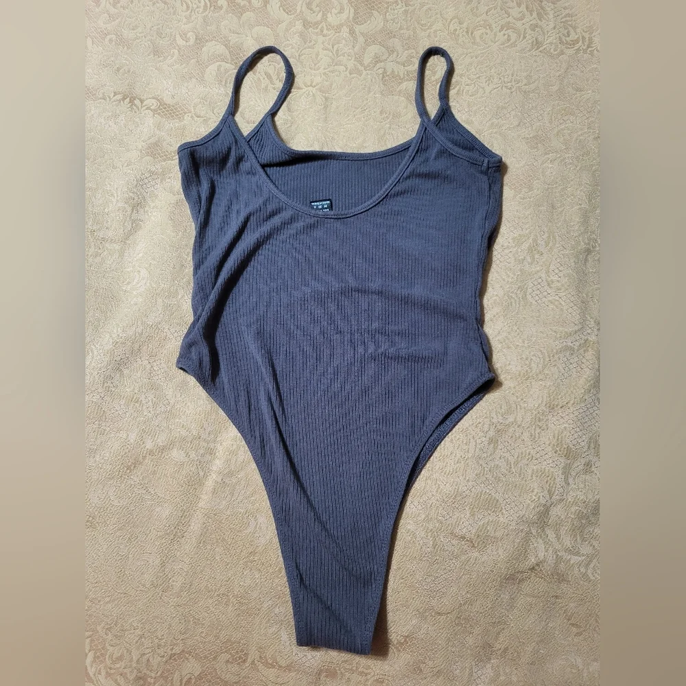 Shein gray ribbed bodysuit women's M #1563 - Picture 5 of 5